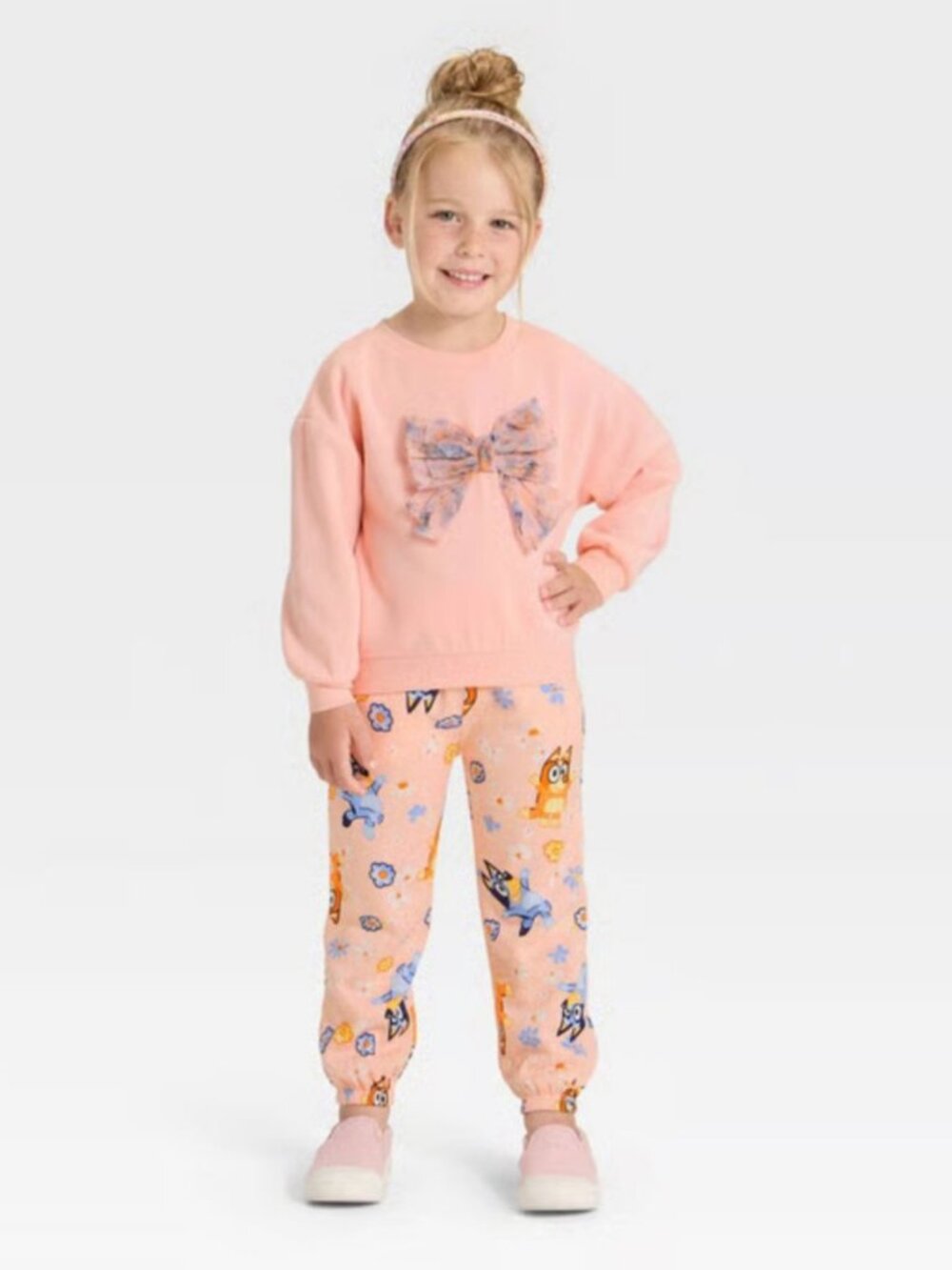 Bluey - Adorable Pink with Tulle Bow Sweatsuit - BNWT!